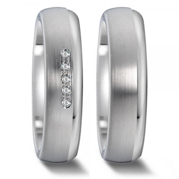 Trauringe Weissgold von Weidner 62057 + 72057